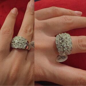 Intricate Silver color Statement Ring with Vintage Design